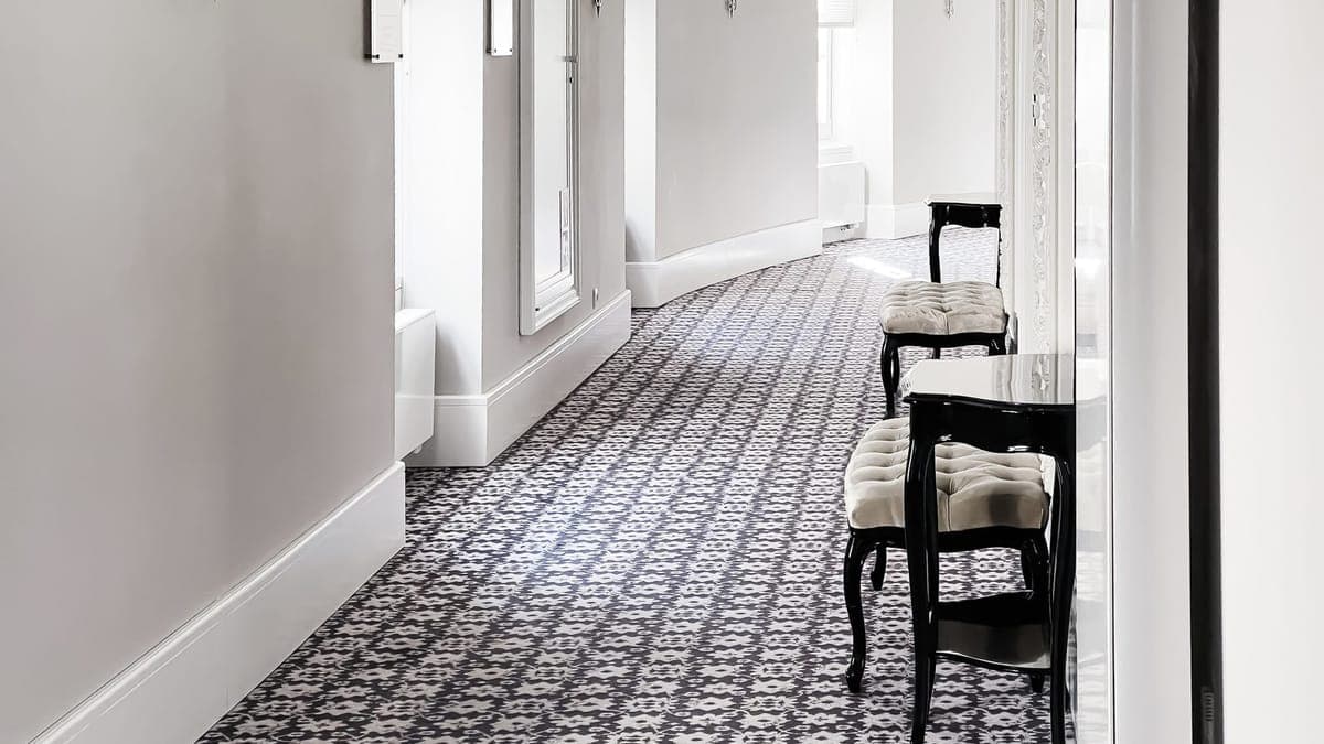 Elegant lounge with classic furniture in a boutique hotel