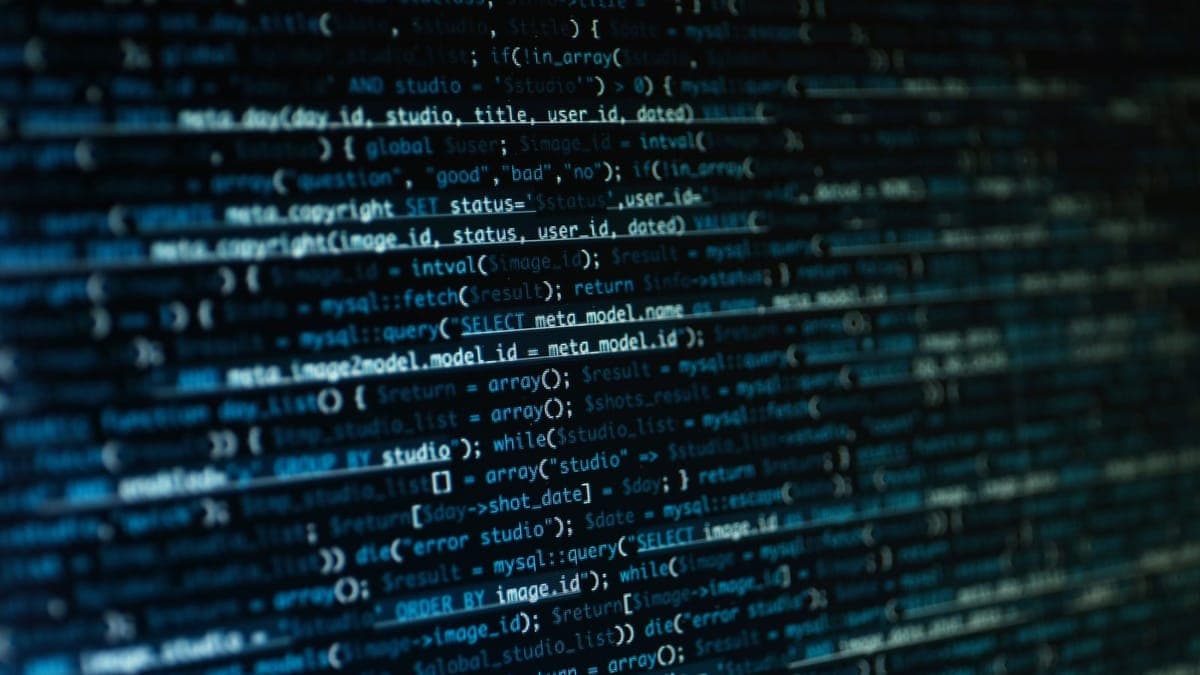 Website code on a computer monitor